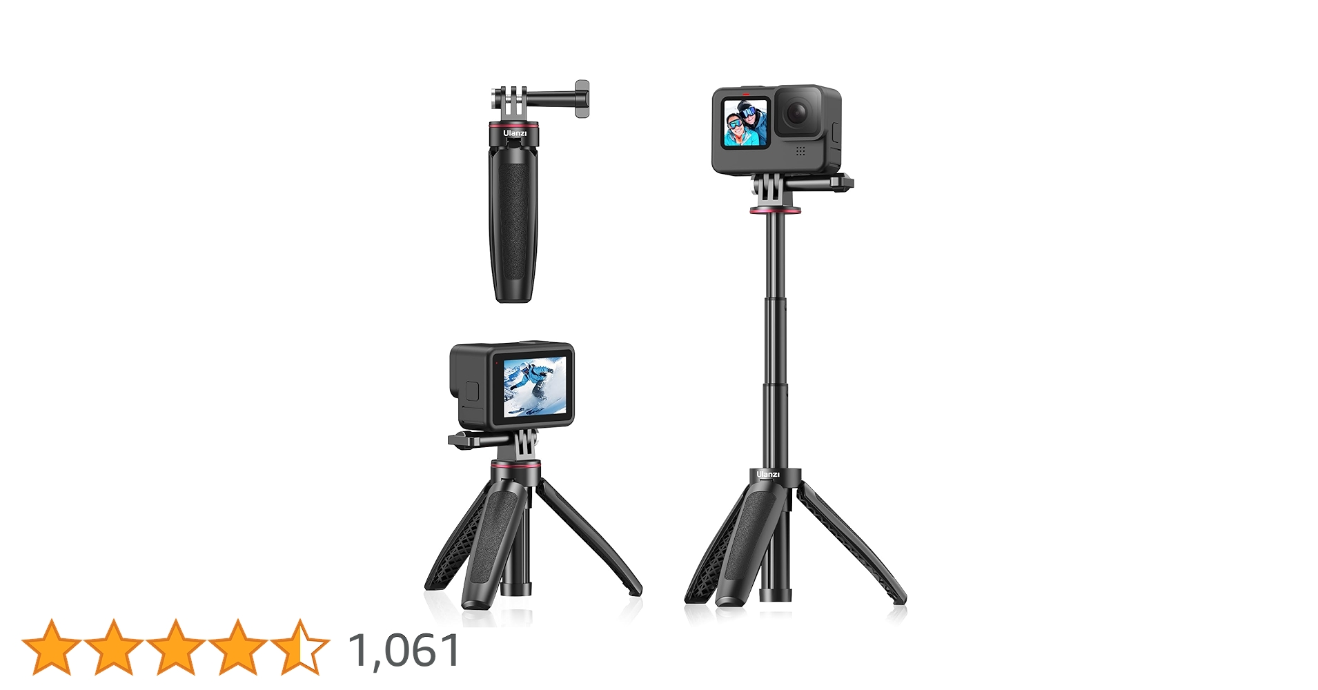 Amazon | Ulanzi 自撮り棒 GoPro用 セルカ棒 3段伸縮 3way自撮り